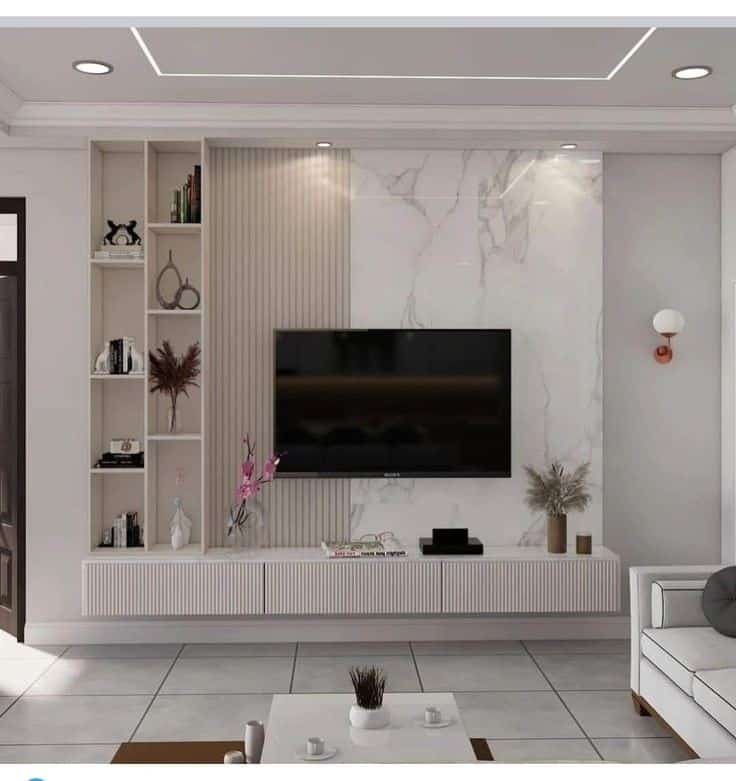 ديكورات خلفية شاشة تلفزيون بتصاميم حديثة وجميلة للمنازل العصرية